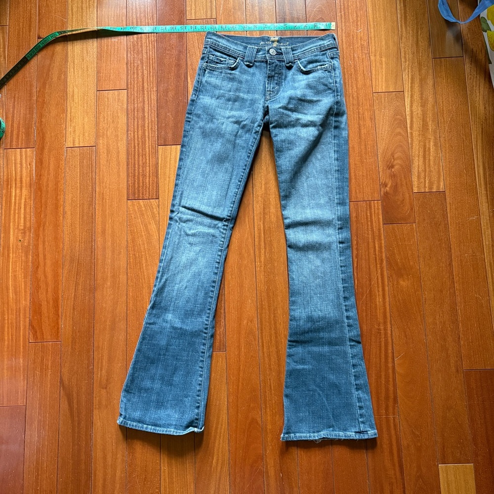 7 For all Mankind Y2K 90s Rocker Low Rise Bootcut Jeans Women's 24 Flare Denim